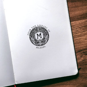 Monogramblommor från vintage Bibliotek Stämpel