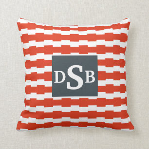 MonogramBoxstripe mönster Kudde
