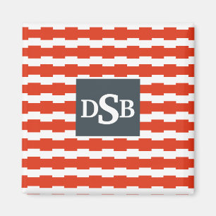 MonogramBoxstripe mönster Magnet