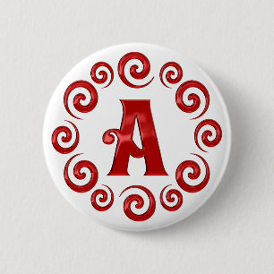 Monogrambrev ett rött knapp