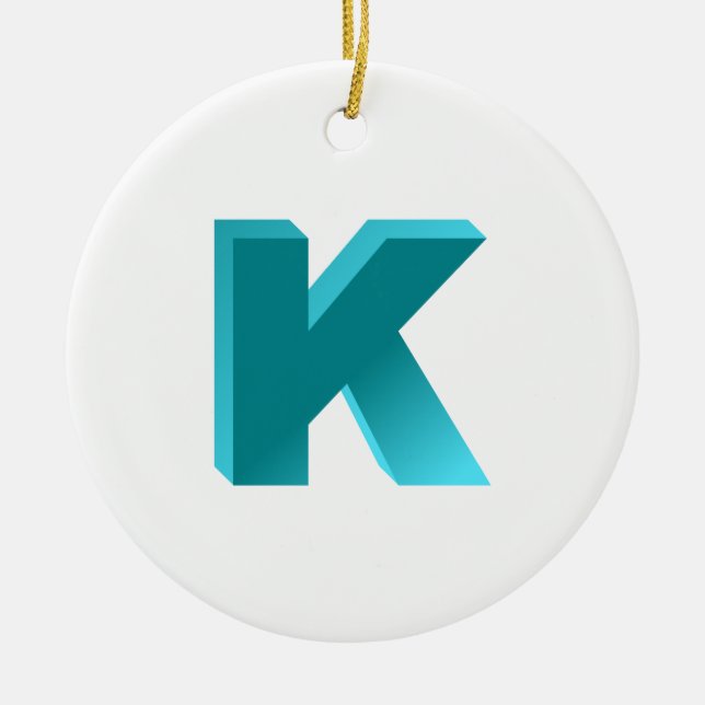Monogrambrev K Julgransprydnad Keramik (Framsidan)