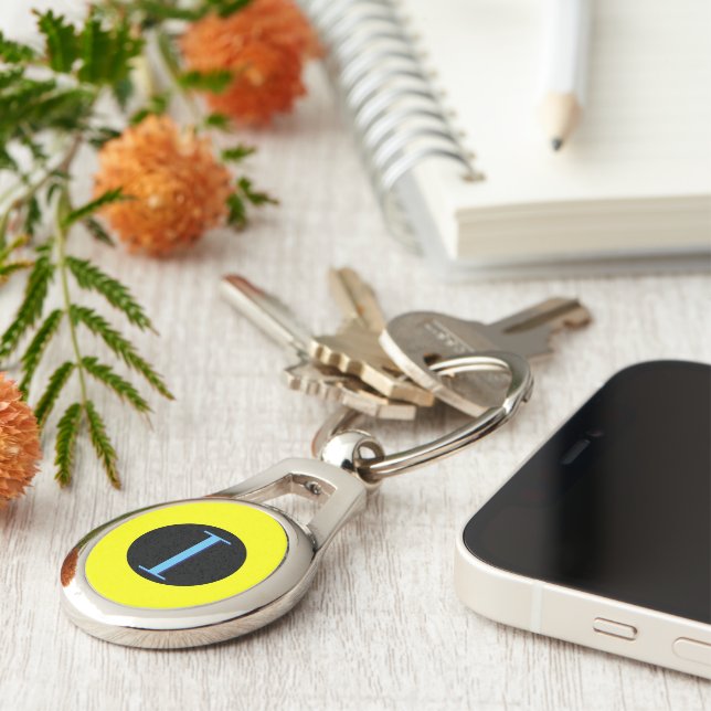 Monogrambrev mig (Indien) nautisk alfabetflotta Ovalt Silverfärgad Nyckelring (Sidan)