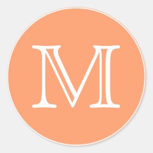 Monogrambrev Runt Klistermärke