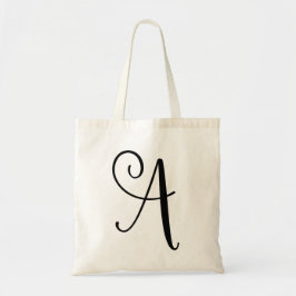 Monogrambrev som en toto för totobudgetkanfas tygkasse