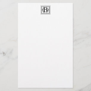 Monogrambrevpapper för brev B Brevpapper