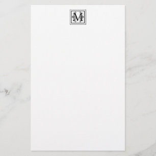 Monogrambrevpapper för brev M Brevpapper