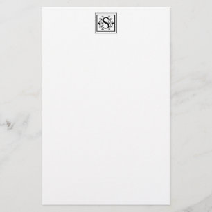 Monogrambrevpapper för brev S Brevpapper