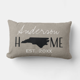 MonogramBurlaphem statliga North Carolina   Lumbarkudde