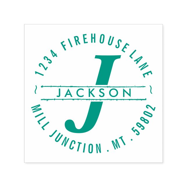 Monogramcirkel, självsvärmande Returadress Frimärk Självfärgande Stämpel (Design)