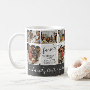 Monogramcitat för fotokollage i personlig-familjen kaffemugg