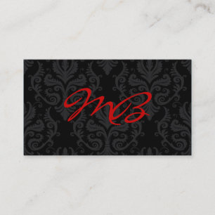 Monogramdamastvisitkort Visitkort