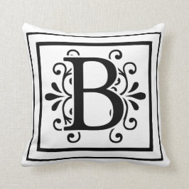Monogramdekorativ kudde för brev B