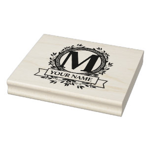 Monogramdesign för blommigt stämpel
