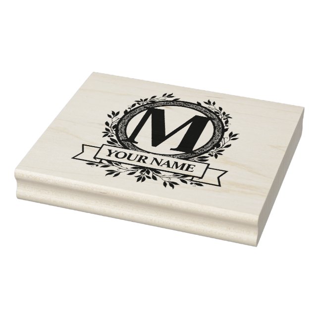 Monogramdesign för blommigt stämpel (Stämpel)