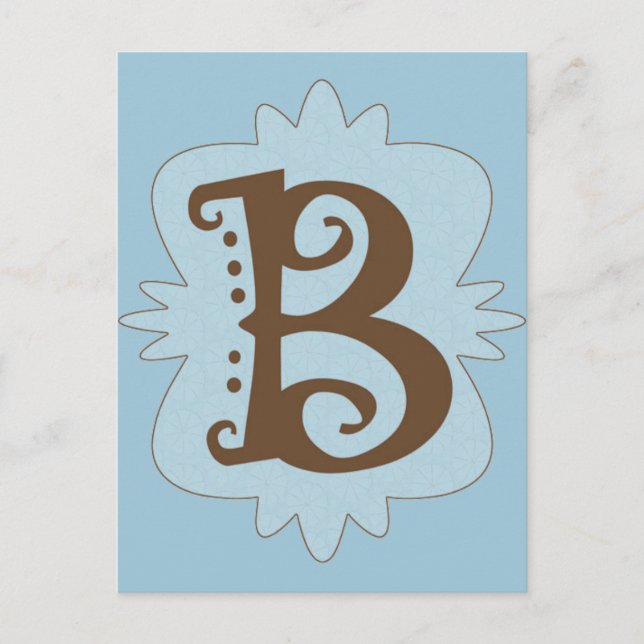 Monogramdesign för brev B Vykort (Framsida)