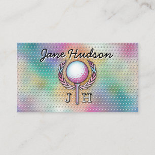 Monogramdesign för Dam Golfer Anpassningsbar Visitkort