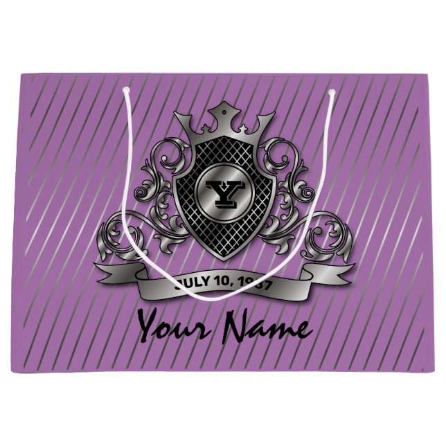 Monogramdesign för Eleganten Silver Anpassningsbar (Framsidan)