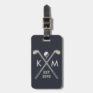 Monogramdesign för golf-klubb med elegant personli bagagebricka