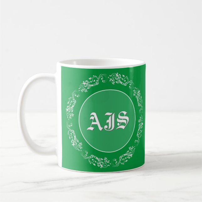 Monogramdesign för personlig. kaffemugg (Vänster)