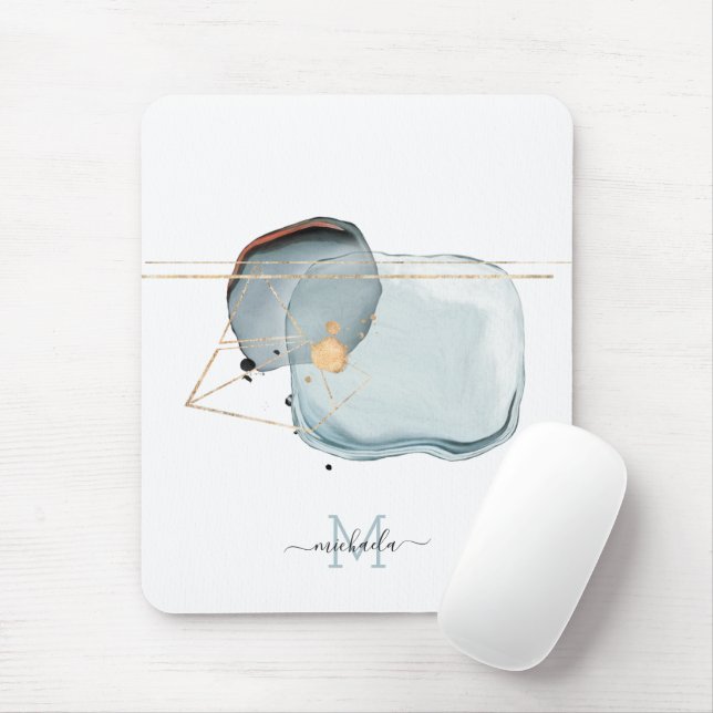Monogramdesign för vattenfärgen Abstrakt Musmatta (Med mus)