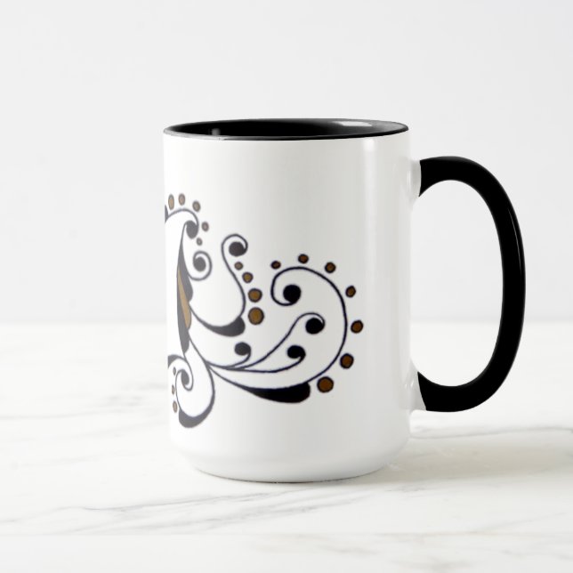 Monogramdesignen lägger till din ursprungliga desi mugg (Höger)