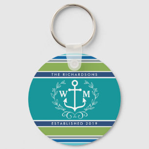 Monogramen ankrar nautiska lagrarkranrandar nyckelring