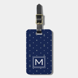 Monogramen ankrar polka dotsmönster bagagebricka