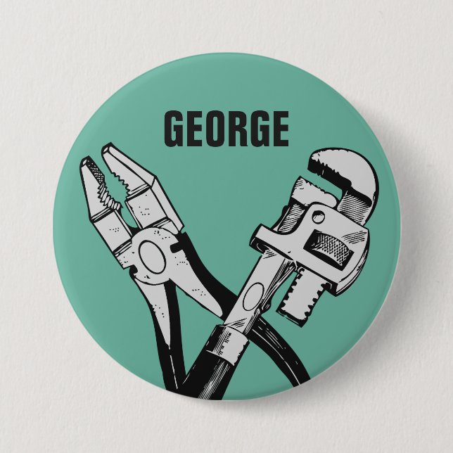 Monogramen & färg för VERKTYG knäppas den Knapp (Framsida)