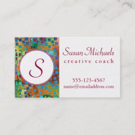 Monogramen färgrik abstrakt Digital konst med Visitkort