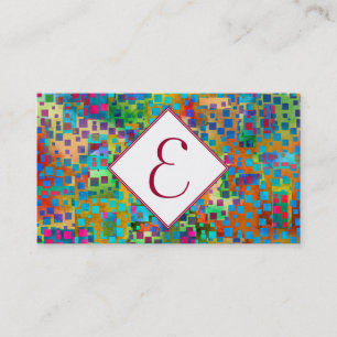 Monogramen färgrik abstrakt Digital konst med Visitkort