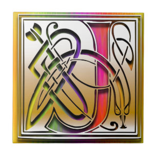 Monogramen för den Celtic regnbågen för J belä Kakelplatta