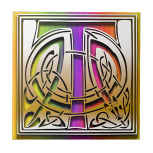 Monogramen för den Celtic regnbågen för T belä Kakelplatta