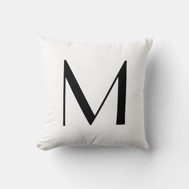 Monogramen kudder brev M Kudde (Framsida)