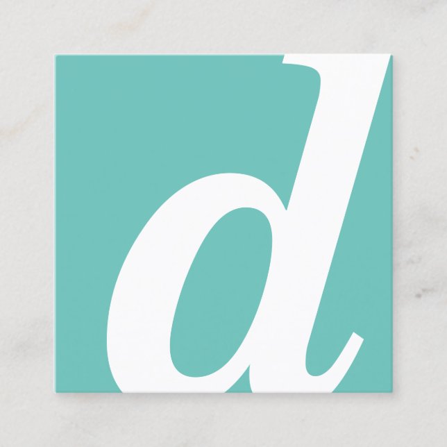monogramen kvadrerar fyrkantigt visitkort (Framsida)