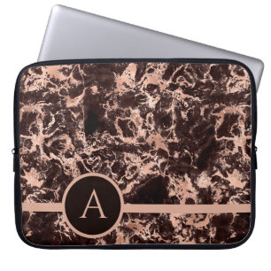 Monogramerad marmor i roséguld laptop fodral