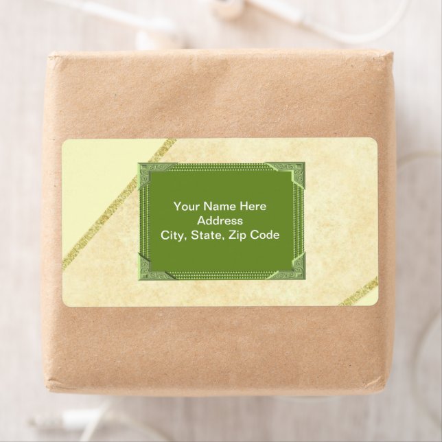 Monogrametiketter för grönt fraktsedel (Insitu)