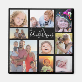 Monogramfamilj åtta foto anpassad magnet