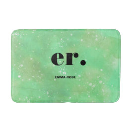 Monogramfantasi vattenfärgsfärgad Snyggt Modern Mi Badrumsmatta