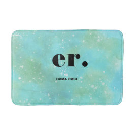 Monogramfantasi vattenfärgsfärgad Snyggt Modern Mi Badrumsmatta