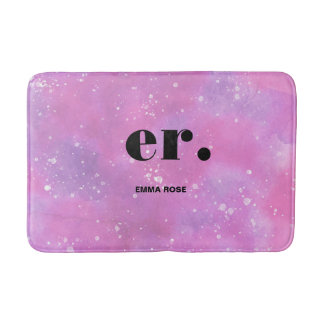 Monogramfantasi vattenfärgsfärgad Snyggt Modern Mi Badrumsmatta