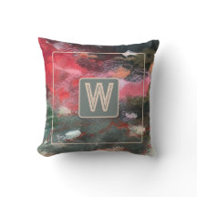 Monogramfärgad abstrakt grönt röd mönster