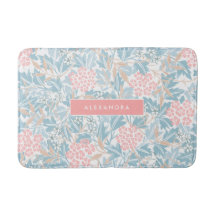 Monogramfärgad Blommigt Modern Vintage Blue Rosa