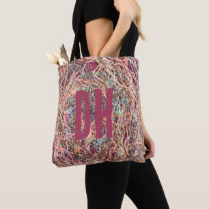 Monogramfärgad rosa, persial söt tygkasse