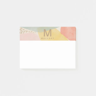 Monogramfärgade former av Abstrakt efter det att a Post-it Block