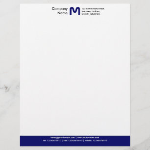 MonogramfärgFooter - mörk - blått Brevhuvud