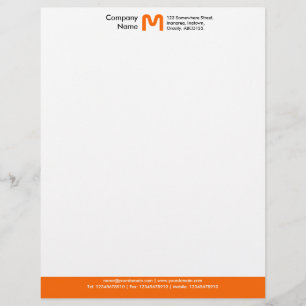 MonogramfärgFooter - orange Brevhuvud