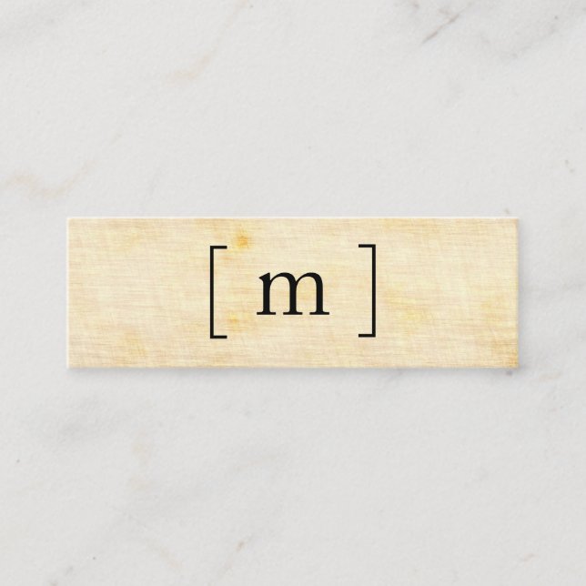 Monogramfäste / Vintage-struktur Mini Visitkort (Framsida)