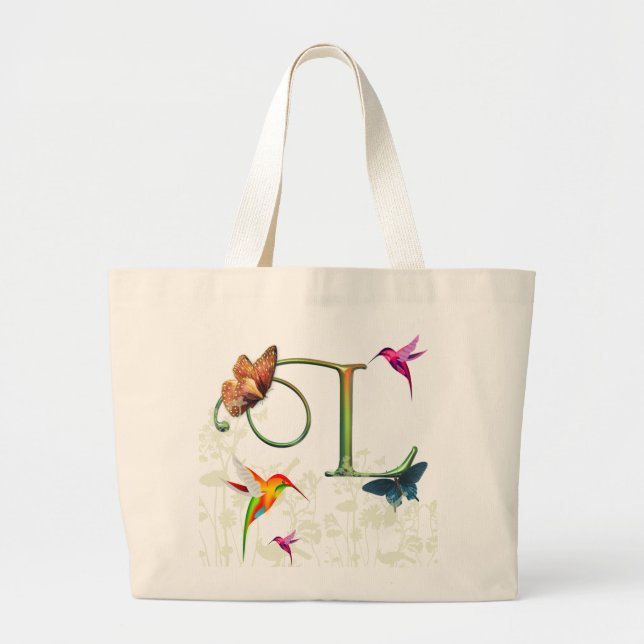Monogramfjärilsfantasi L Jumbo Tygkasse (Framsidan)