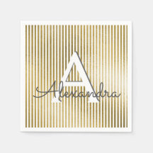 Monogramfödelsedag, vit och guldfärgad fettrik