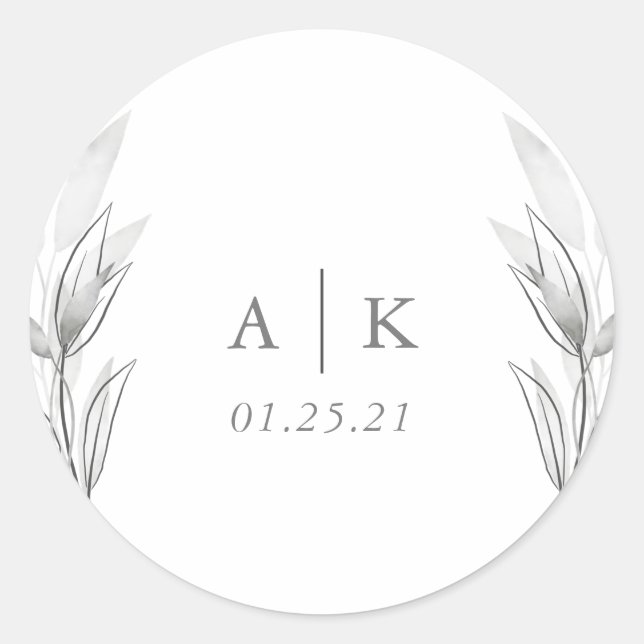 Monogramförsegling Runt Klistermärke (Framsida)